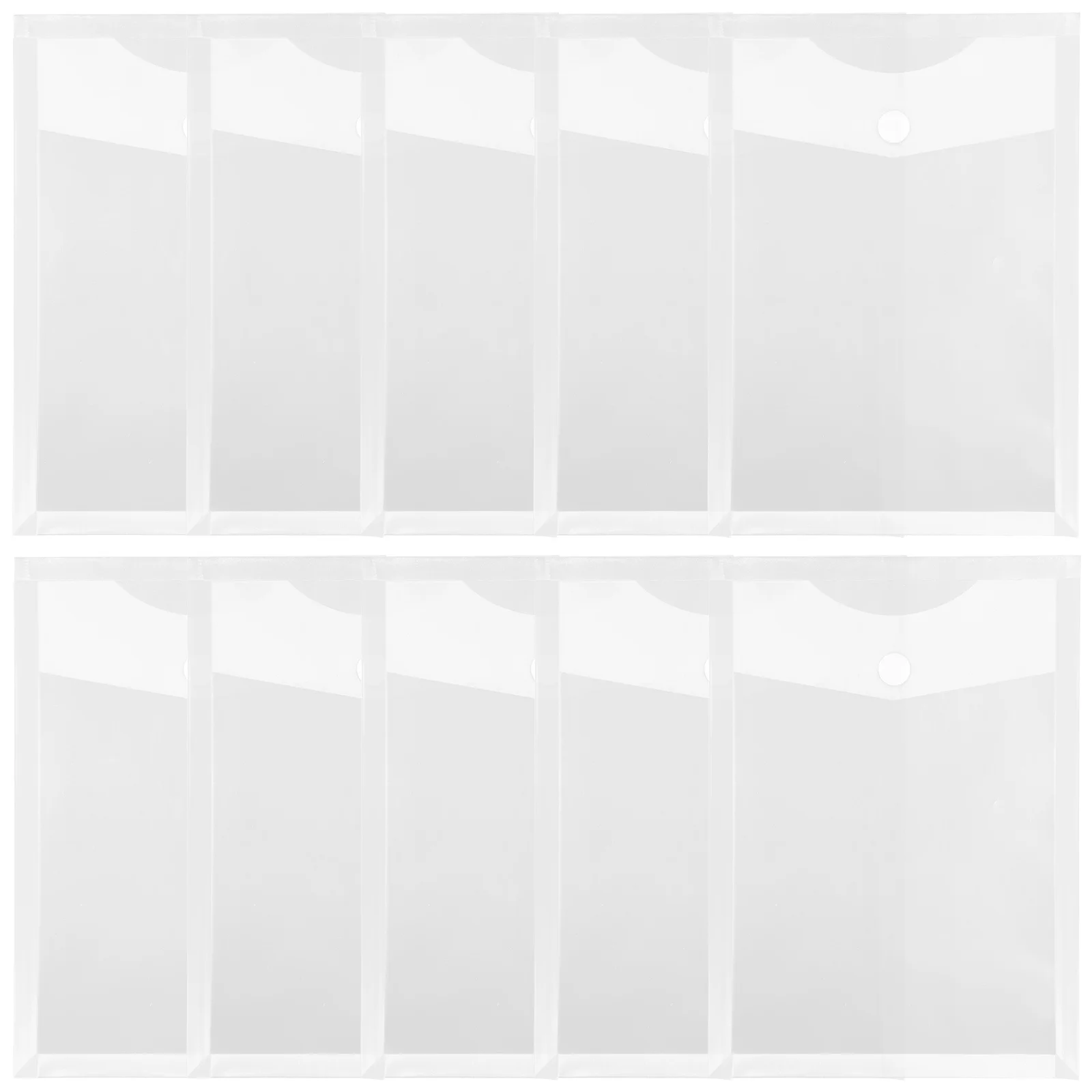 10Pcs Clear Document Storage Bags Thick File Pockets Snap Closure for Office Home School File Organization