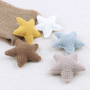 Clip para chupete de bebé, accesorios de bricolaje, cuentas de estrella de peluche de ganchillo, juguete de dentición infantil, sonajero, mordedor para recién nacidos, regalo de Ducha