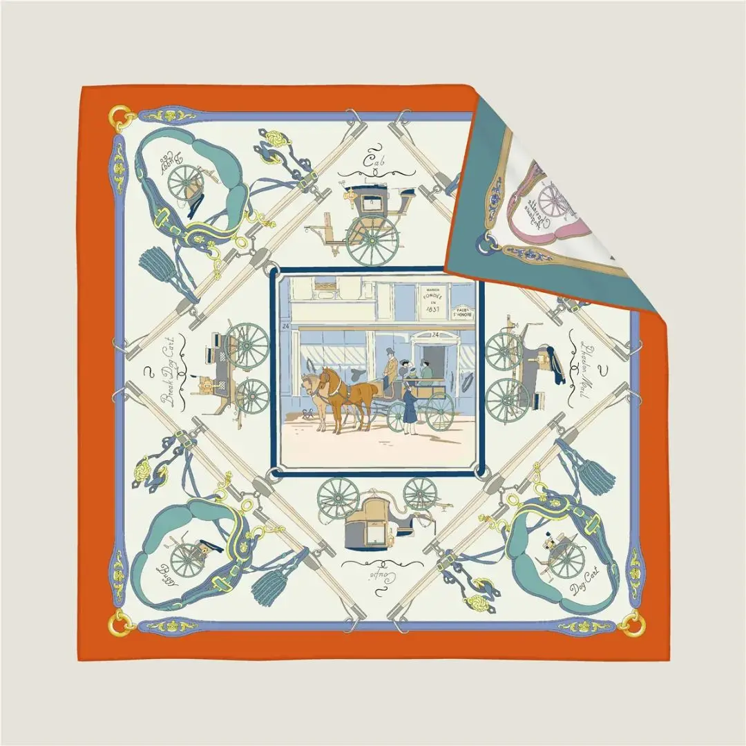 

AB Faced Silk Twill Scarf 90cm Square Bandanas Luxury Designer Head Hair Shawls Foulard Bag Belt Decoration Accessories Gift