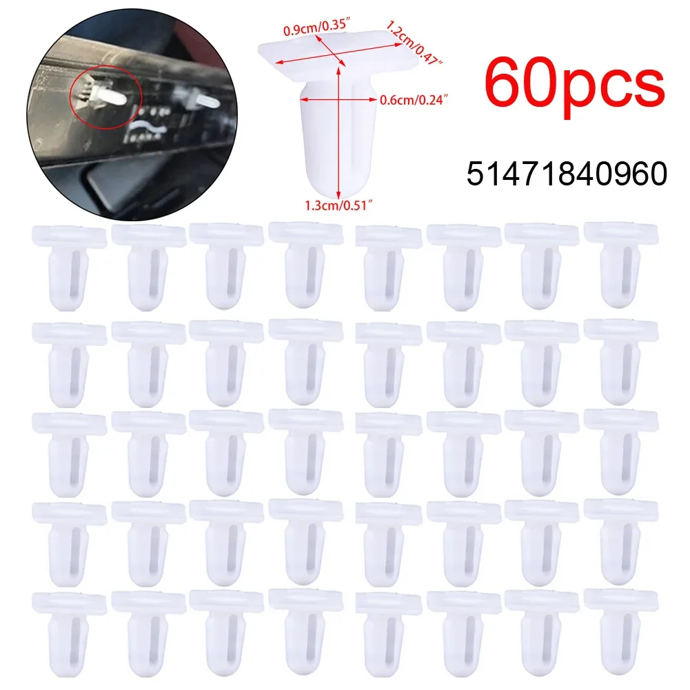 60pcs Door Sill Fastener Clips Fixed Rivet Retainer Plastic Clips For BMW E30 E36 E39 E38 325xi 525i 51471840961