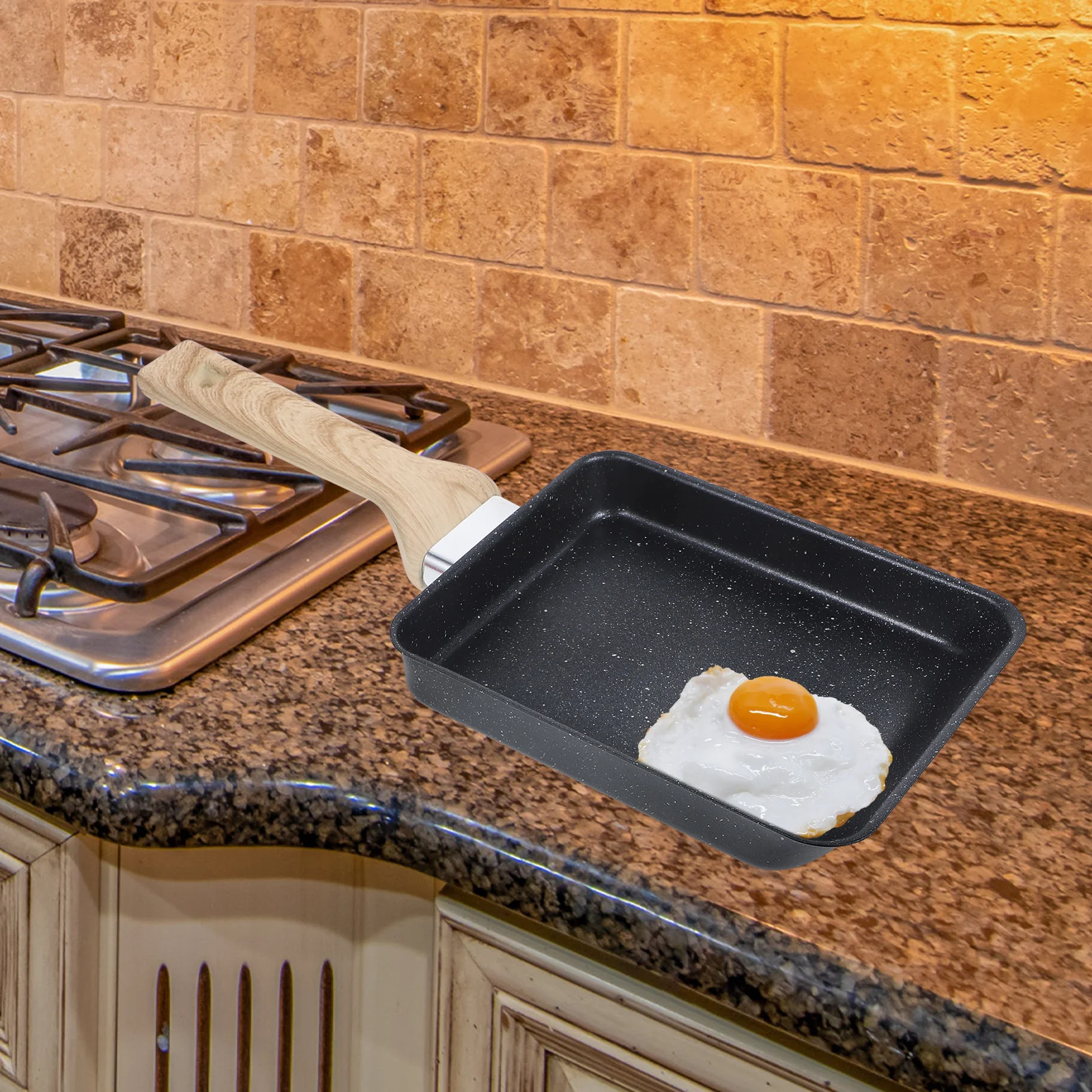 

1 set Frying Pan Non Stick Egg Kitchen Tool Silicone Spatula Set Small Frypan Easy Clean Reusable Cookware Breakfast Steak Pan