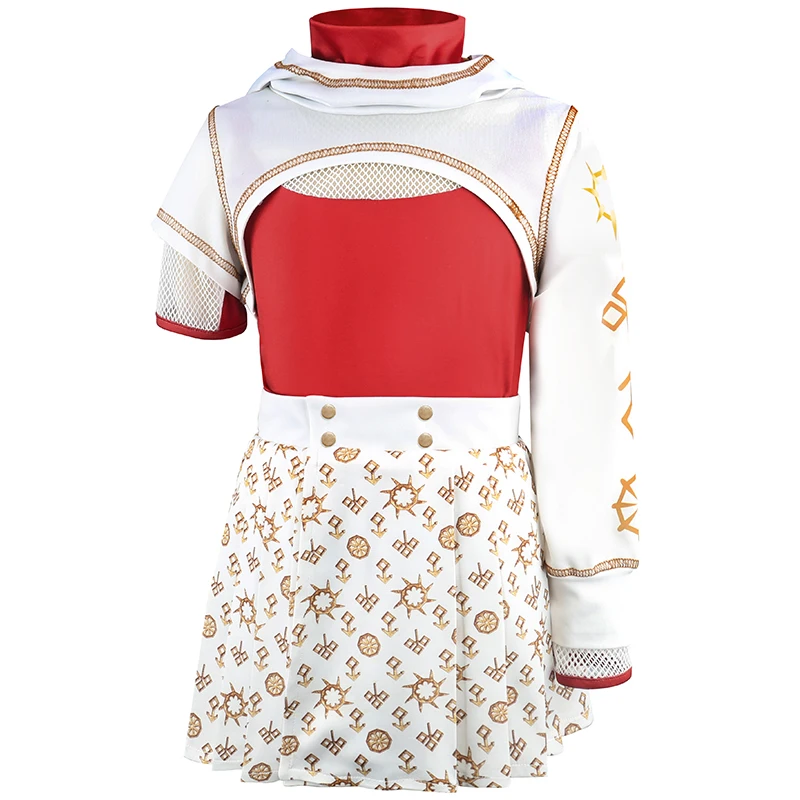 

Zombies Cheerleader Girls Costume 3PCS Hooded Jacket+Mesh Top+Printed Skirt Set For Halloween Themed Party Carnival Dress Up