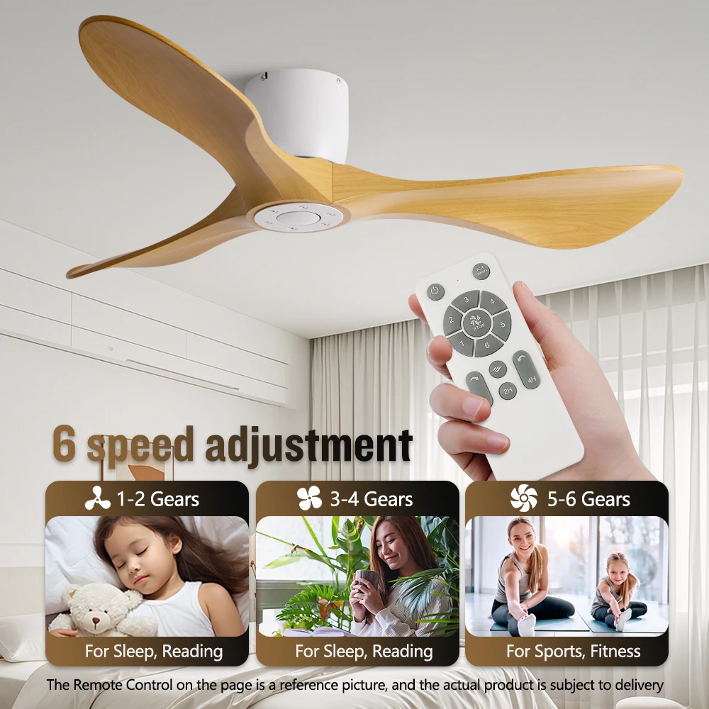 42 52 بوصة مروحة سقف غرفة المعيشة 3 شفرات سميكة موتور تيار مباشر مروحة كهربائية مع جهاز التحكم عن بعد 110-240 فولت تهوية غرف النوم