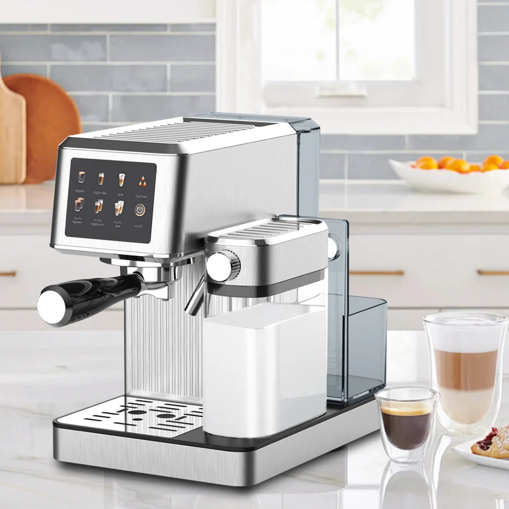 

New smart digital display espresso machine 20Bar semi-automatic home espresso machine with automatic milk