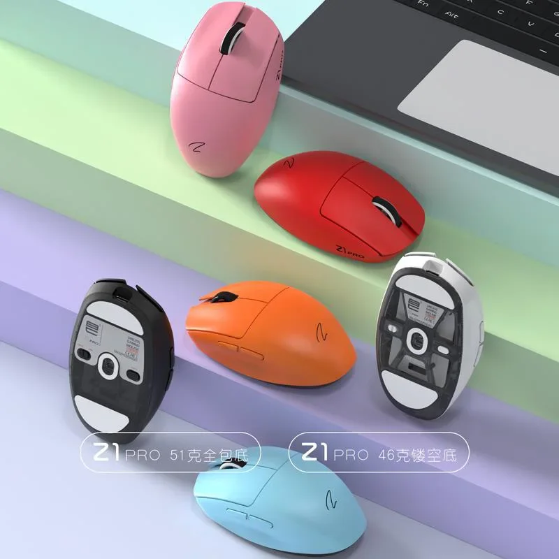 Imagem -05 - Pro Mouse Leve sem Fio Modo Duplo E-sports Hollow Out Acessórios Ergonômicos para pc Presente Paw3395 Zopin-z1