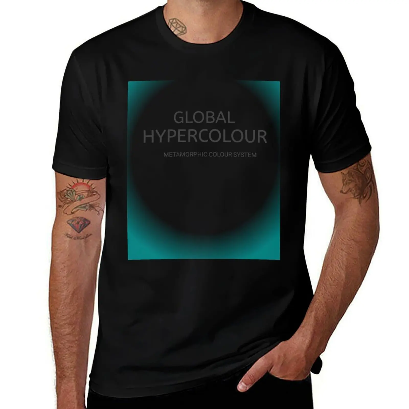 GLOBAL HYPERCOLOUR T-Shirt graphic t shirt vintage blue lock vintage graphic tee men graphic t shirts