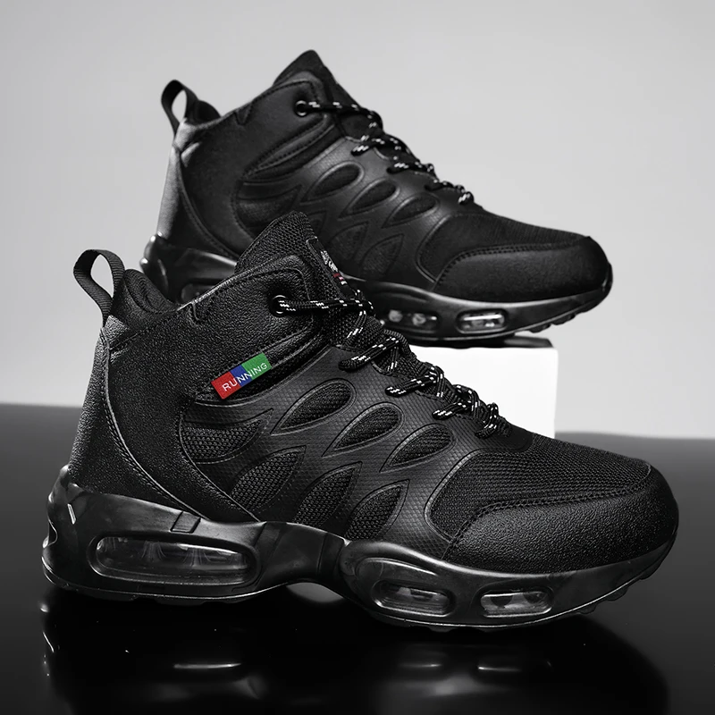 Men's cushioning casual sports shoes four season new breathable non-slip Outdoor running shoes light plus size students sneakers