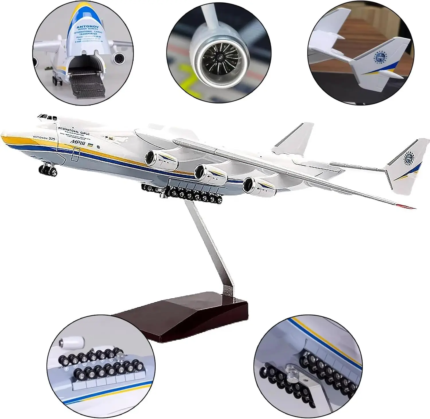 42CM Antonov AN-225 Mriya Transport 1/200 Scale Model Aircraft Resin Airplane Replica for Enthusiast Collection Souvenir