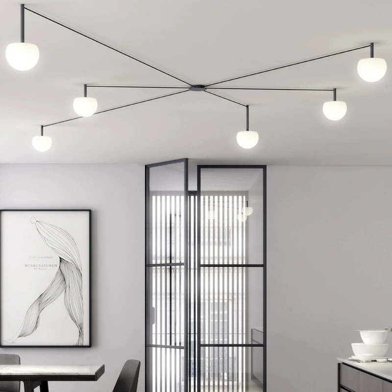 Minimalist Linear Ceiling Light Spider Lamp Glass Light for Bedroom Study Room Living Room  Office Bedroom Indoor Home Villa
