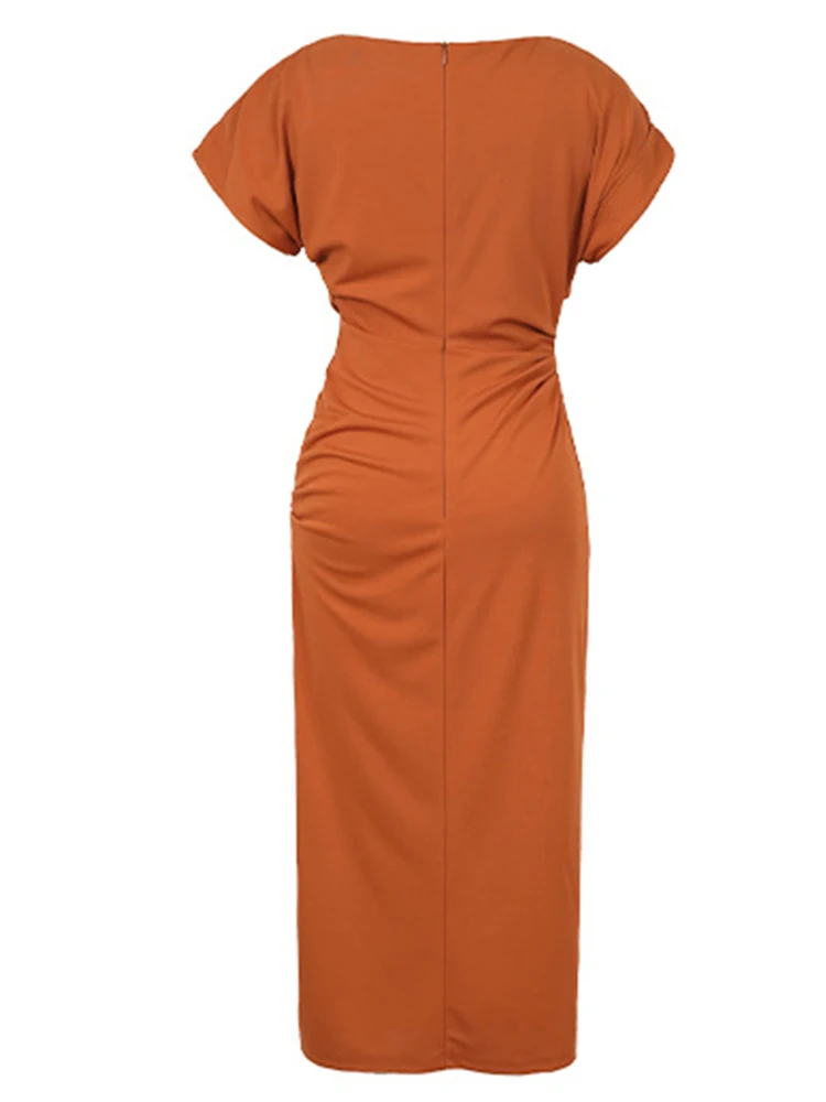 orange flowy dress short Khandi Flowy Date Night Dress Copper Orange main image 1