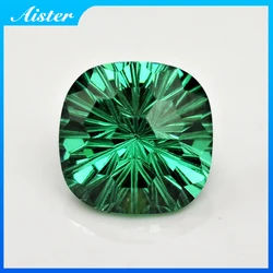 New Green Cushion Pyrotechnic Cut Cubic Zirconia Stones Loose Gemstone for Jewelry Making