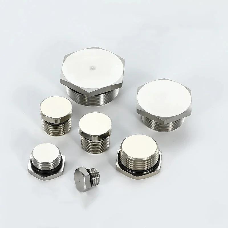 304 Stainless Steel Solid Hexagonal Cover Screw In Plug, External Thread  Explosion-proof Plug