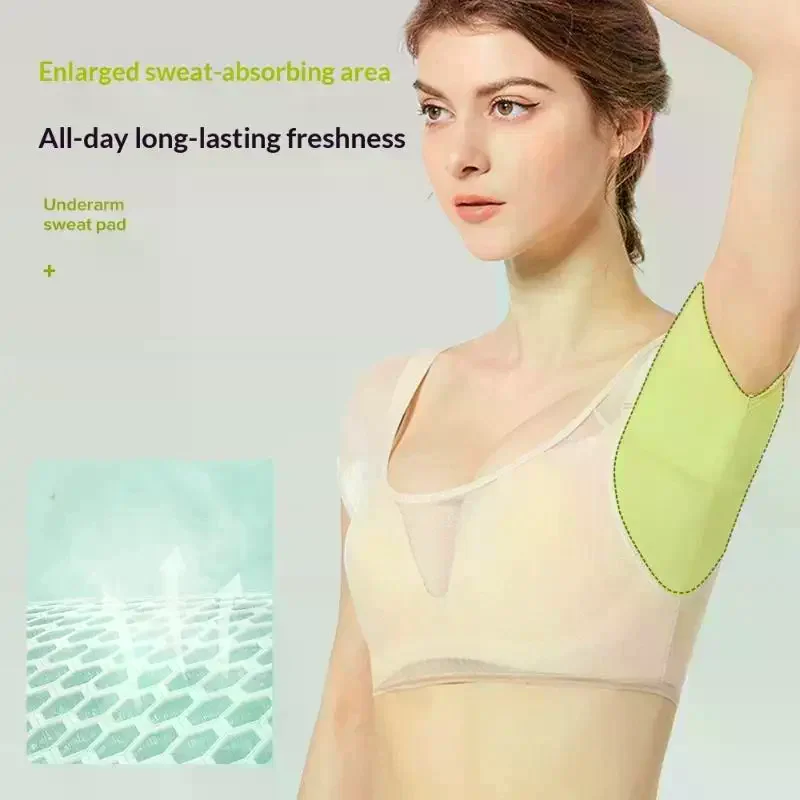 Tshirt Shape Underarm Sweat Pads Ultra Thin Breathable Odor Control Elastic Women Use Washable