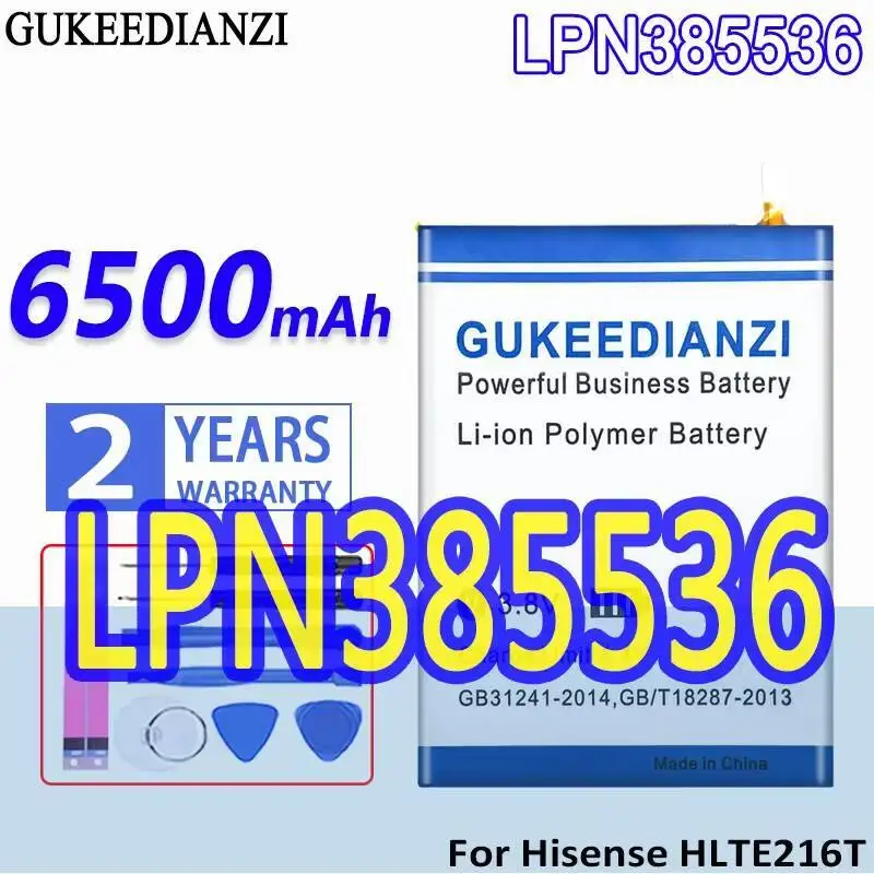 

Безопасный аккумулятор мобильного телефона LPN385536 долговечный 6500 мАч для Hisense HLTE216T