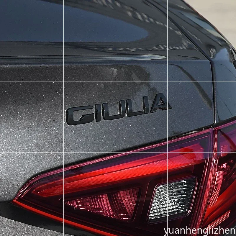 3D ABS Gloss silver Black Q2 Q4 Ti Veloce Giulia Stelvio Letter Badge Trunk Emblem Car Stickers For Alfa Romeo refit Accessories