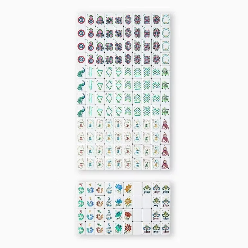 4-Layer Acrylic Marble Orange American Mahjong Tiles 160Pcs Portable Outdoor Hand Shuffle Mahjong Blocks