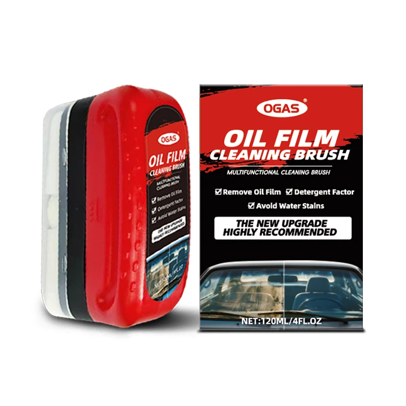 Car Glass Oil Film Cleaning Brush 120ml, Remove Stubborn Oil‑Film Water Spots, for Windshield Rearview Mirror Leather Interior, One‑Wipe Portable Car Window Cleaner
