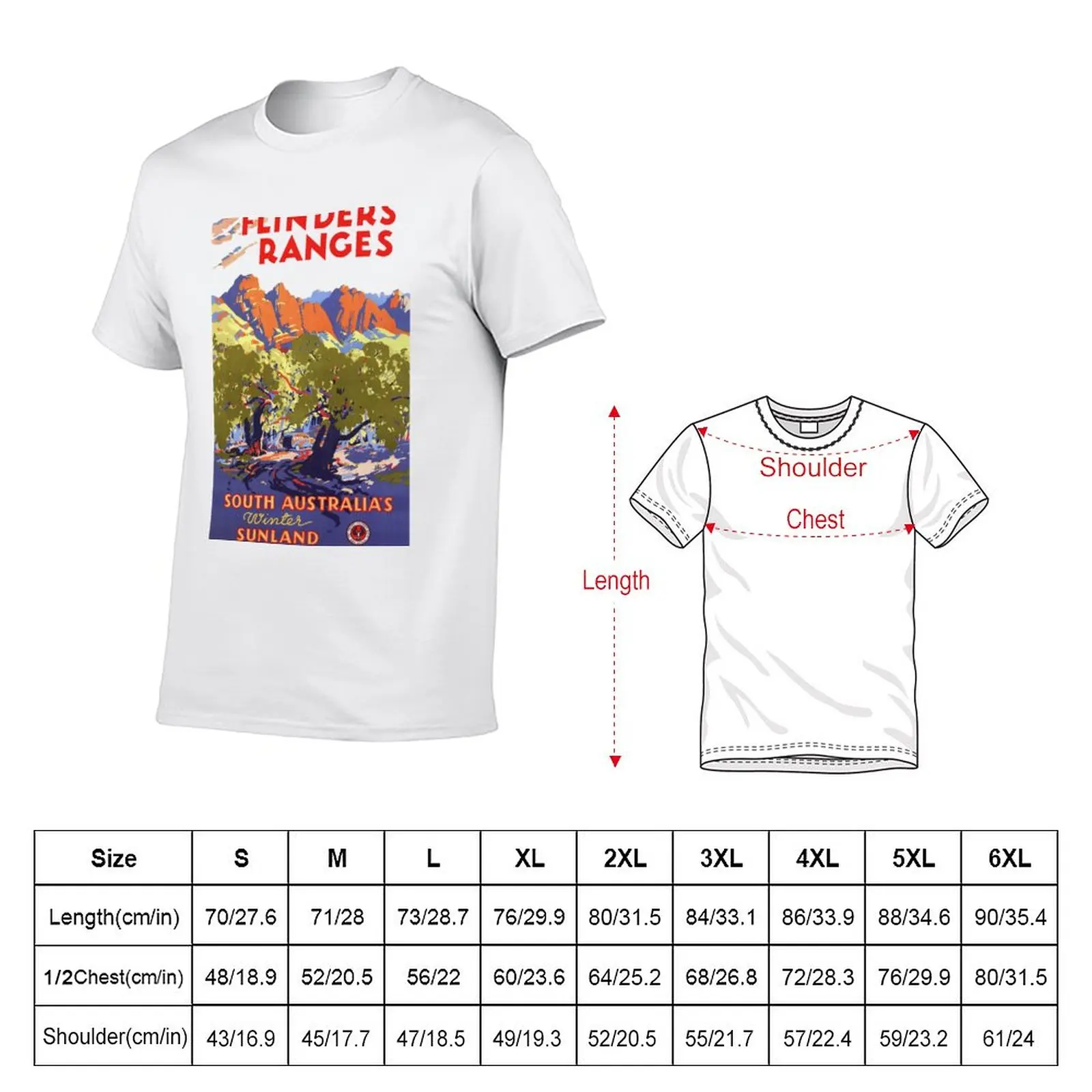 New Flinders Ranges Vintage Travel Poster T-Shirt funny t shirts sweat shirts Short t-shirt mens graphic t-shirts pack