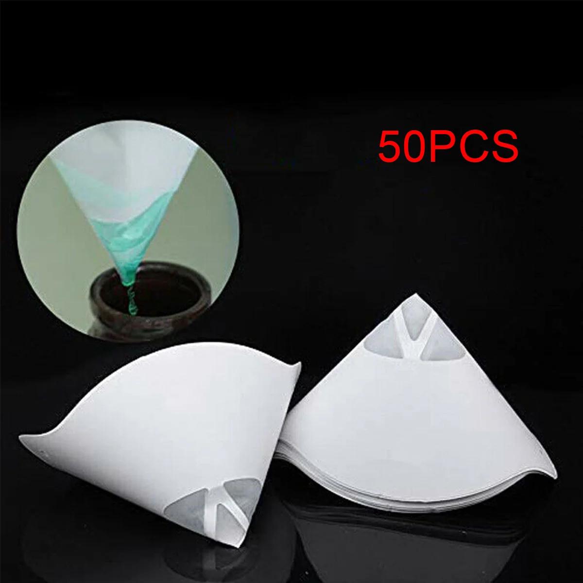 50pcs Paint Mixing Paper Funnel Car Paint Strainer Industrial Paint 3D Printer Disposable Thickened Paper Filter Funnel