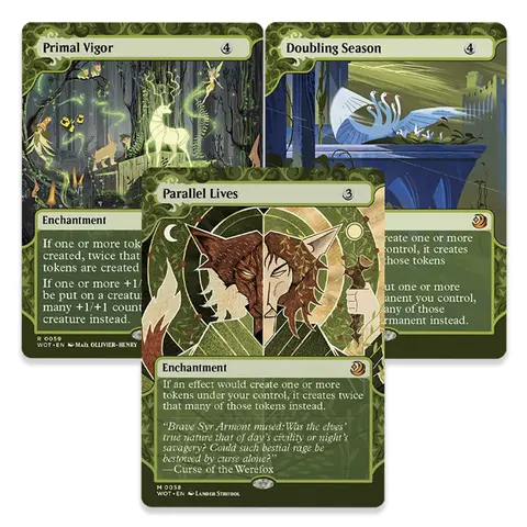 TCG Magical Game Holo High Quality Collection Trading Cards gather Doubling Season/Parallel Lives/Primal Vigor-Toys Boy Gifts