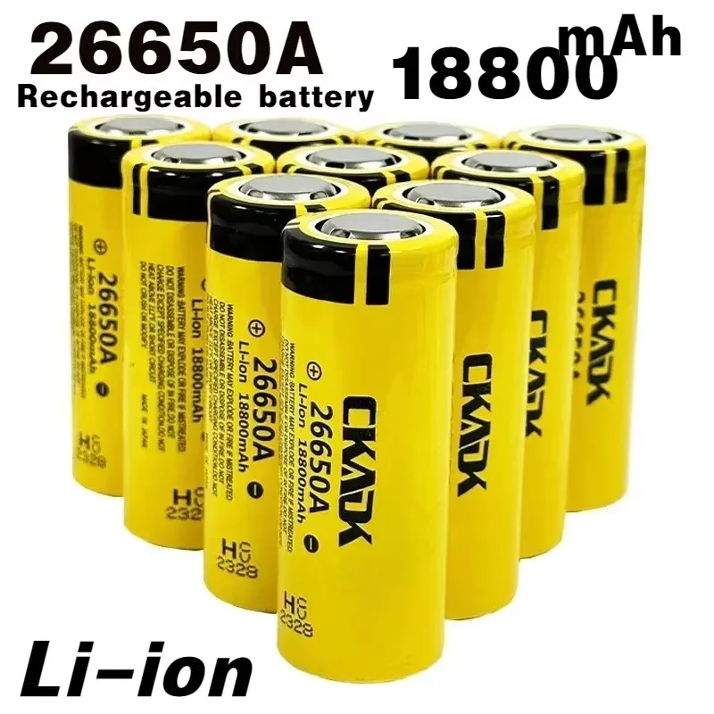 

Bestseller High Capacity 26650A, 3.7V 18800mah, 100% Original 26650 20A Rechargeable Lithium Battery Suitable for Flashlights