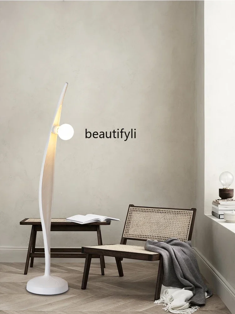 Nordic Leaf Floor Lamp Silent Wind Japanese Zen Style Personalized B & B Tea Room Living Room Bedroom Study Decorative Lamp