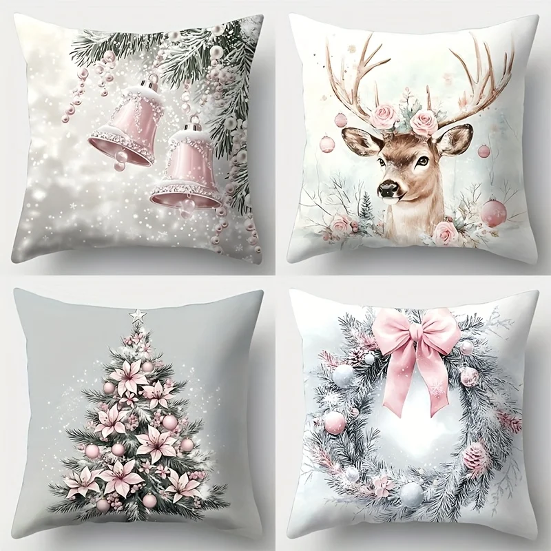 4pcs Sea Turtle Pillow Covers 45x45cm Double-sided Printed Cushion Cases Ocean Life Home Decor Throw Pillowcases No Insert
