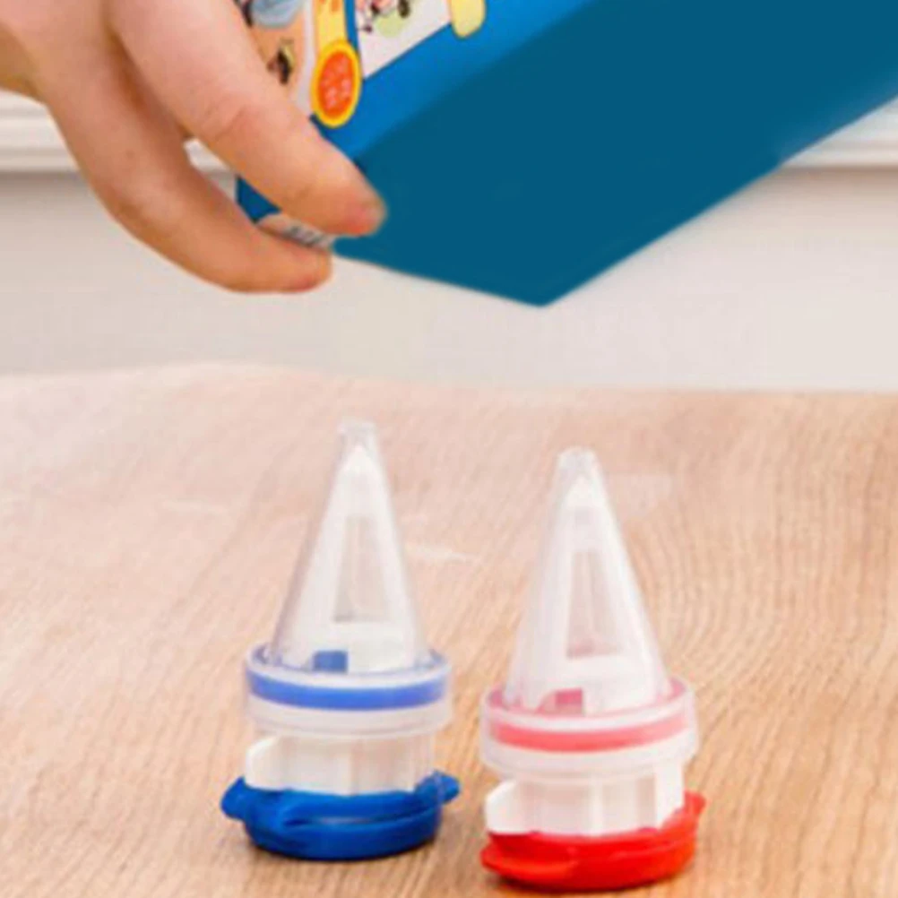 

6pcs Box Drink Diverter Milk Beverage Extension Mouth Spillproof Lid Juice Yogurt Pourer Drinks Dispenser Kitchen for Home