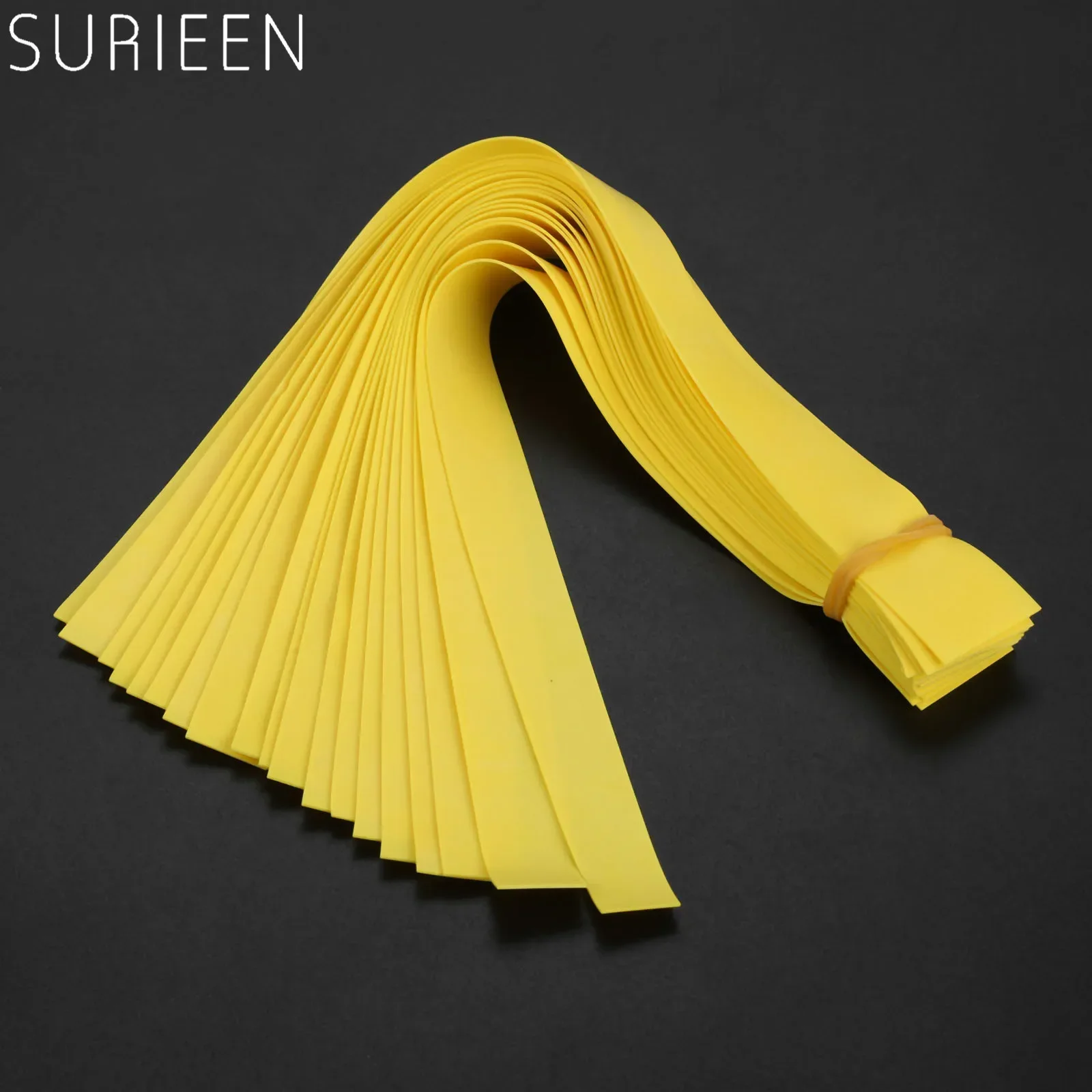 20pcs 0.4mm Thick Natural Latex Slingshots Flat Rubber Bands Strong Elastic Rubber Bands Hunting Catapult 20mm/12mm Width Yellow