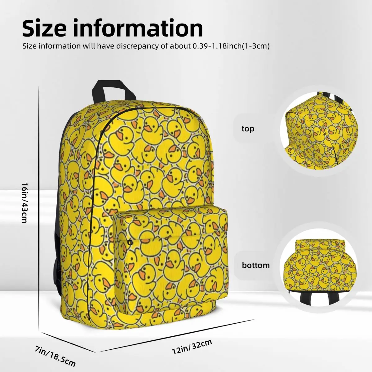 Yellow Duck Backpacks Large Capacity Student Book bag Shoulder Bag Laptop Rucksack Fashion Travel Rucksack Children School Bag