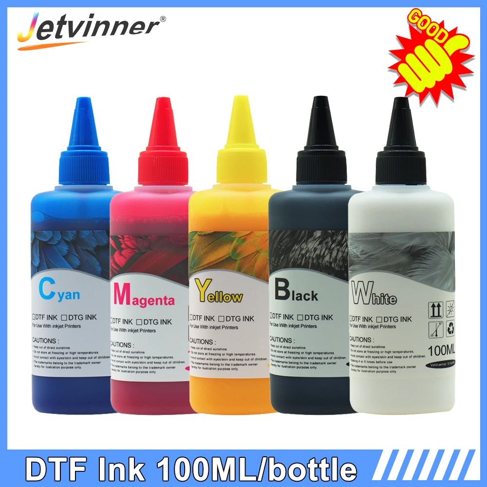 

5PCS*100MML DTF Ink Textile Ink For Direct Transfer Film DTF Ink For Epson L1800 L800 L805 DX5 DX7 I3200 DTF Printer