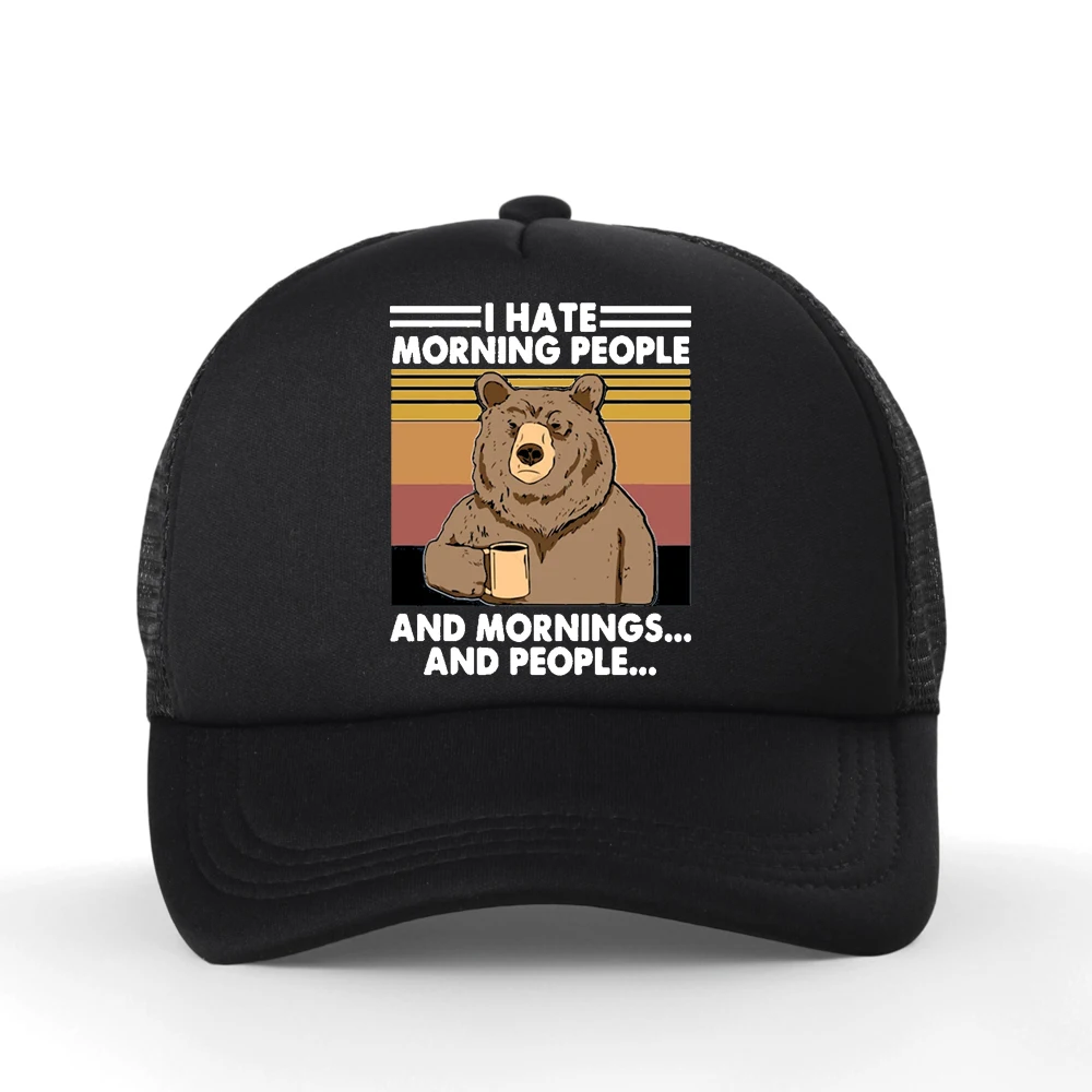 I Hate People Men Love Camping Funny Hiking Retro Golf Baseball Cap Summer Digital Print Mesh Trucker Hat Breathable sun caps