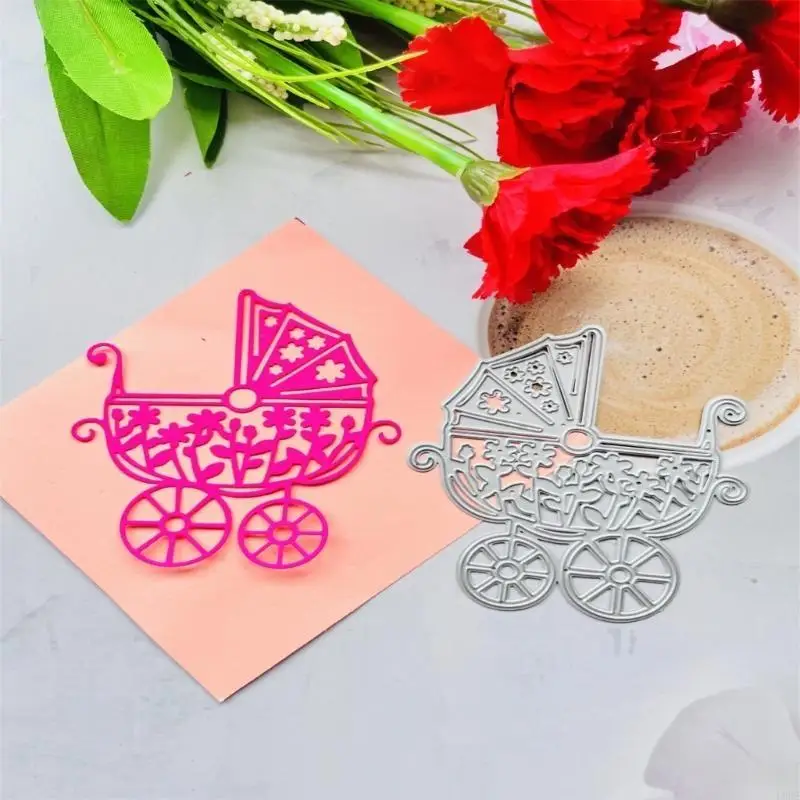 L9BE Baby Stroller Metal Cutting Dies Stencils for DIY Scrapbooking Decor Embossing