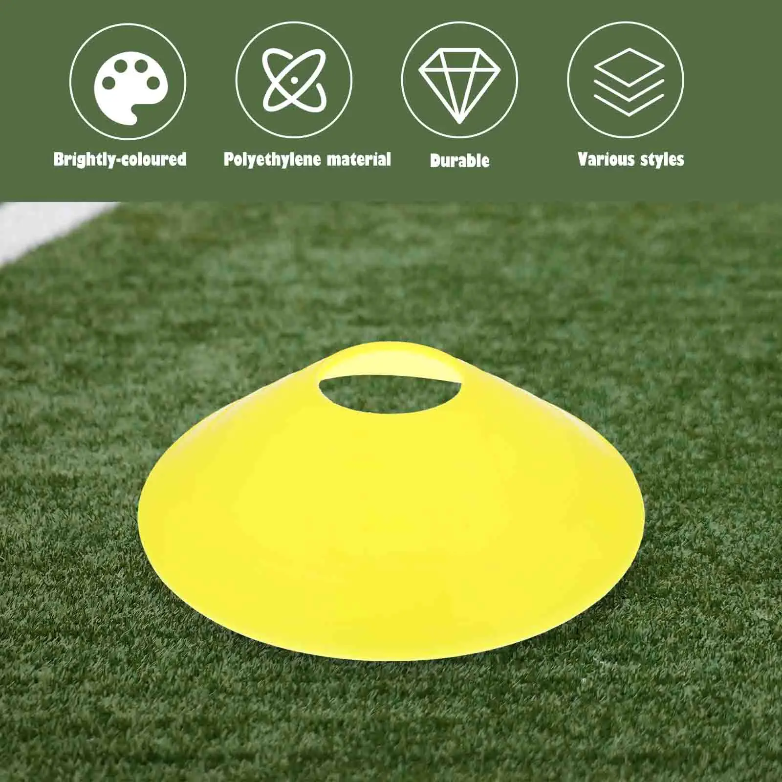 

12pcs Disc Cones Soccer Training Multi-Function Agility PE Lightweight Durable Professional Sports for Outdoor