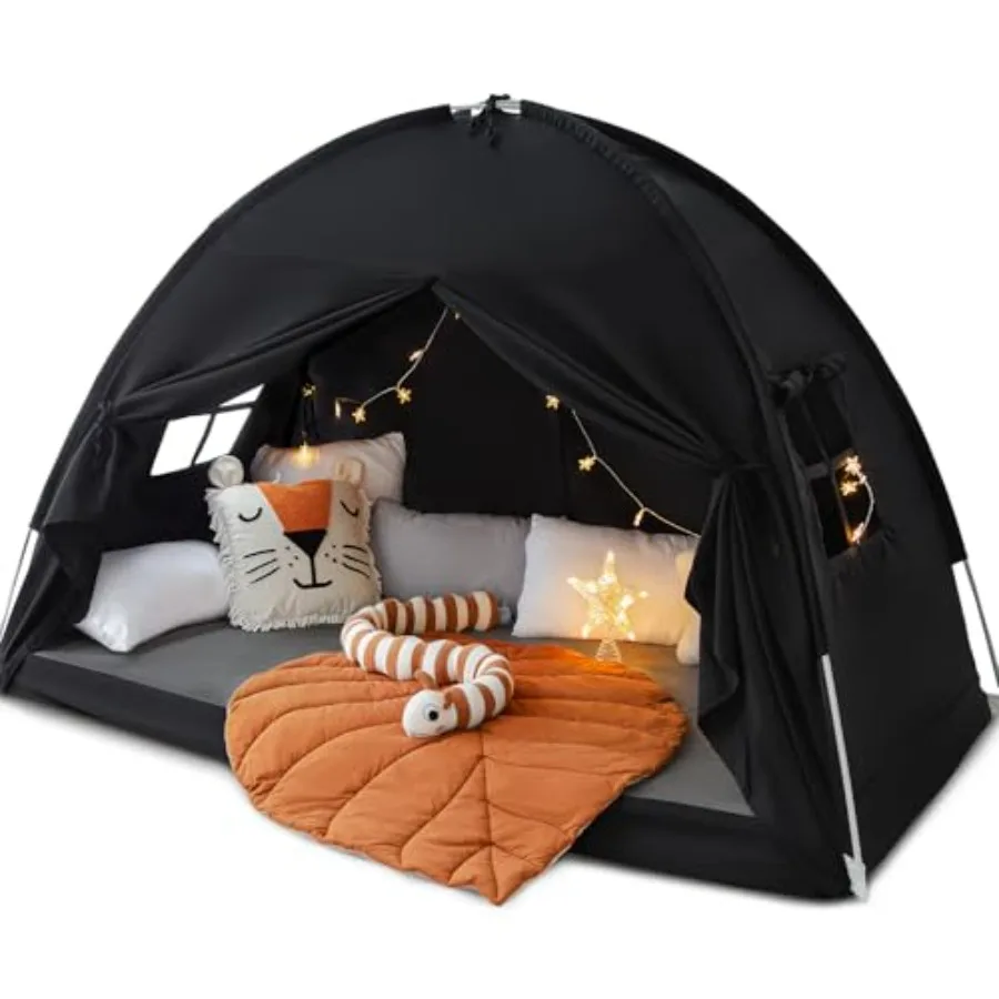 

Twin Size Bed Canopy Toddler Bed Tent Indoor Dream Tent on Bunk Bed Privacy Space Blackout Sleeping Tent Portable Drafty Floor