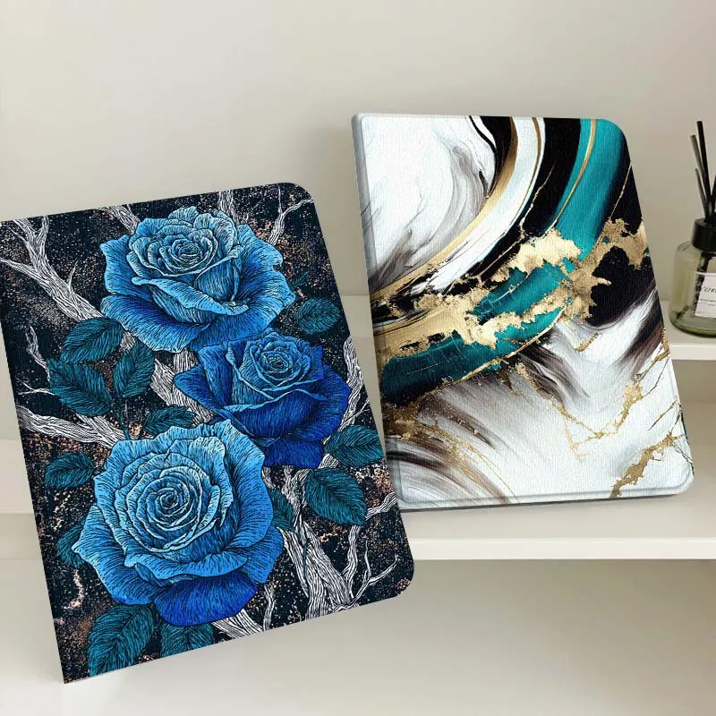 

Blue Rose Branch Art Gift Tablet Case For Samsung Tab Galaxy S6 S11 A A7 A8 A9 A11 10.1 10.4 10.5 Plus Lite