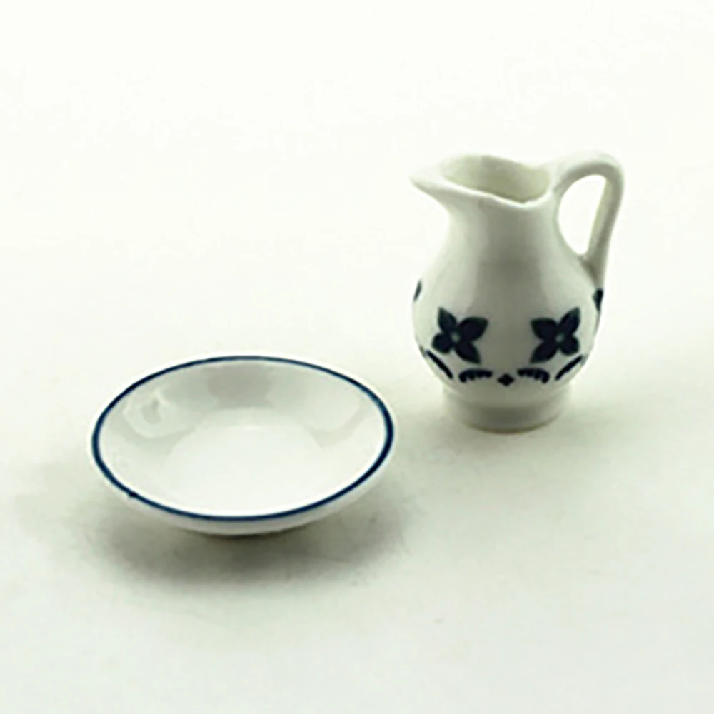 1/12 Set da tè in ceramica in miniatura per casa delle bambole Set di mini bollitore per accessori per la casa delle bambole Decorazione ob11 bjd