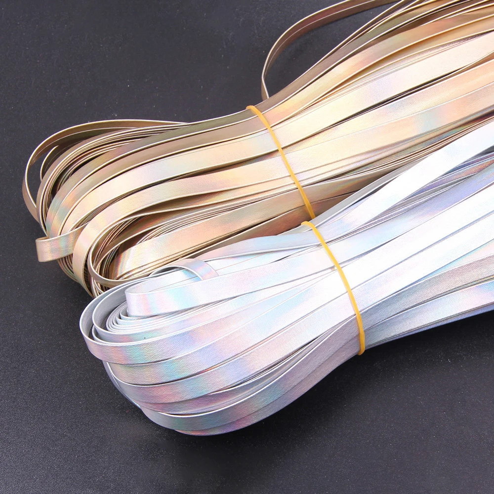 REGELIN 5 Meter 5/8/10/15/20mm Laser-Geflochtenes PU-Lederband Flaches Lederimitat-Seil für DIY-Halsketten- und Armbandherstellung – Detail 3