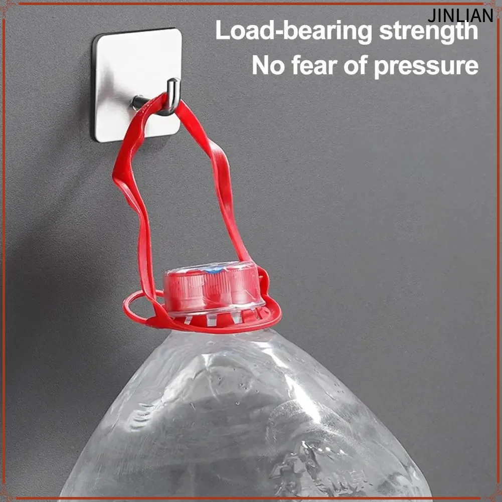 Bathroom Sticky Hooks 6pcs Stainless Steel Wall Hooks Set Strong Load-bearing Self-adhesive Storage Hooks Punch-free Simple