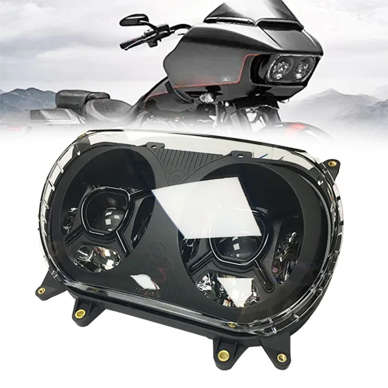 2021 Newest 124W Dual LED Headlight for Road Glide 2015 2016 2017 2018 2019 2020 Motorcycle Headlamp Replacement Black