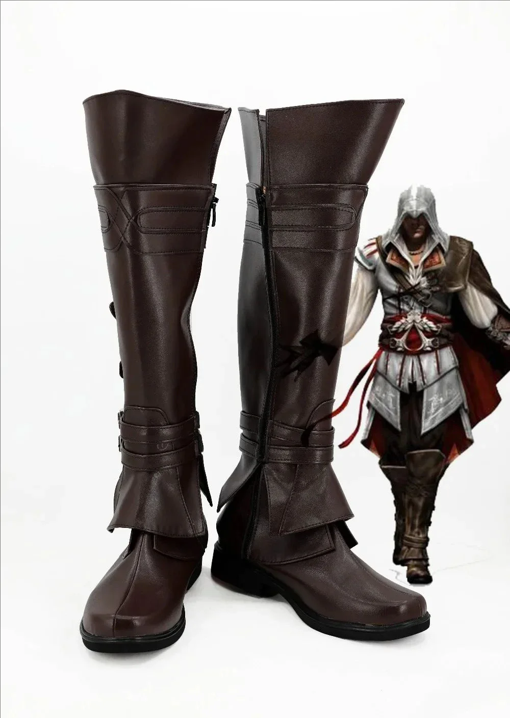 Assassin Ezio Auditore Cosplay Boots Men Halloween Party Prop Shoes Game Assassin Ezio Auditore Cosplay Boots