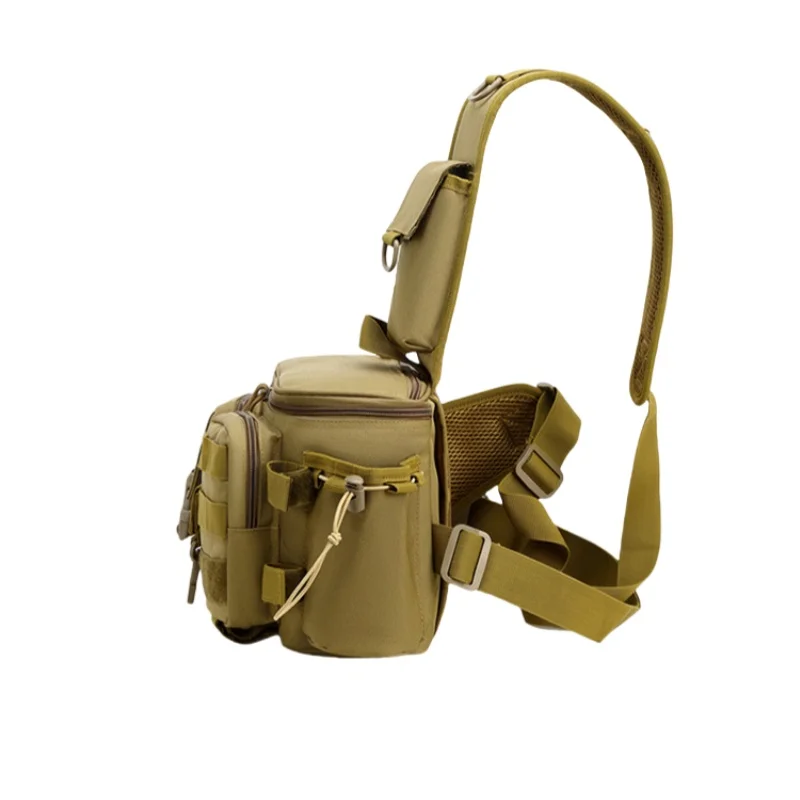 Multifunctional Luya Waist Bag - Large Crossbody Storage Backpack with Plug-In Fishing Accessories