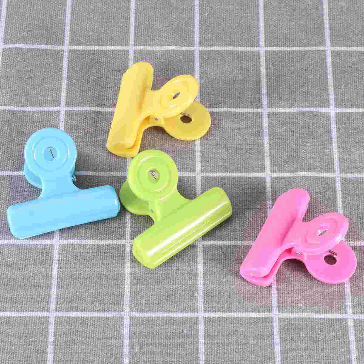 16pcs Plastic Clips Bag Clips File Ticket Holder Student Test Paper Clips Food Snack Sealing Clip for Office School Home (Random