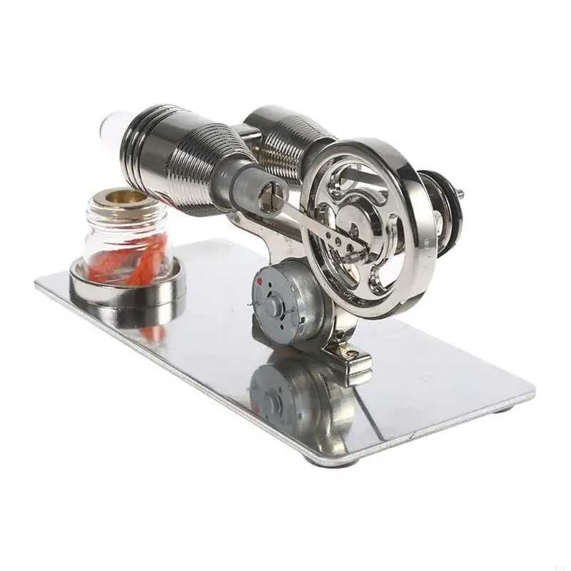 

Q81C Hot Air Engine Motor Model Scientific Prop Education Toy Steam Heat Light up LED