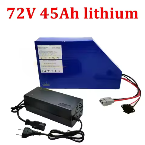 FS 72v 45Ah lithium ion triangle battery BMS li ion 20S for 5000w 6000w Mountain Bike scooter Motorcycle + 10A charger