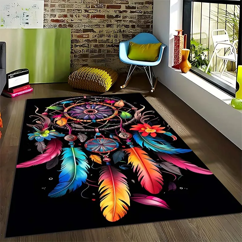 Native Dreamcatcher Art Print Carpet Rug for Living Room Bedroom Sofa Doormat Home Decor Kids Play Non-slip Floor Mat Area Rug