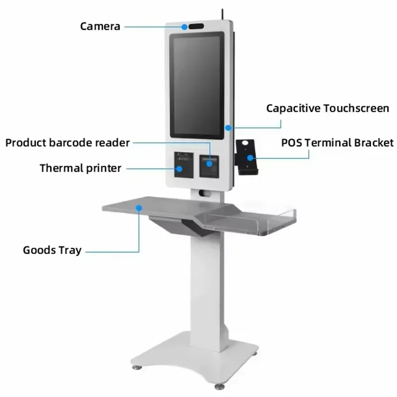 New Retail Payment Kiosk Checkout Machine Cashless Register Counter Self Touch Screen Kiosk for Store Pharmacy Mall