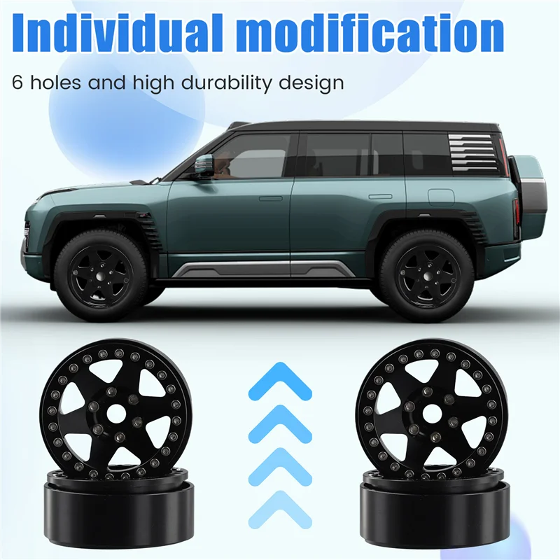 

A13Q-1/10 RC Гусеничный автомобиль 1,9-дюймовый металлический обод ступицы колеса с 6 отверстиями для TRX-4 D90 D110 SCX10 SCX10II SCX10III черный