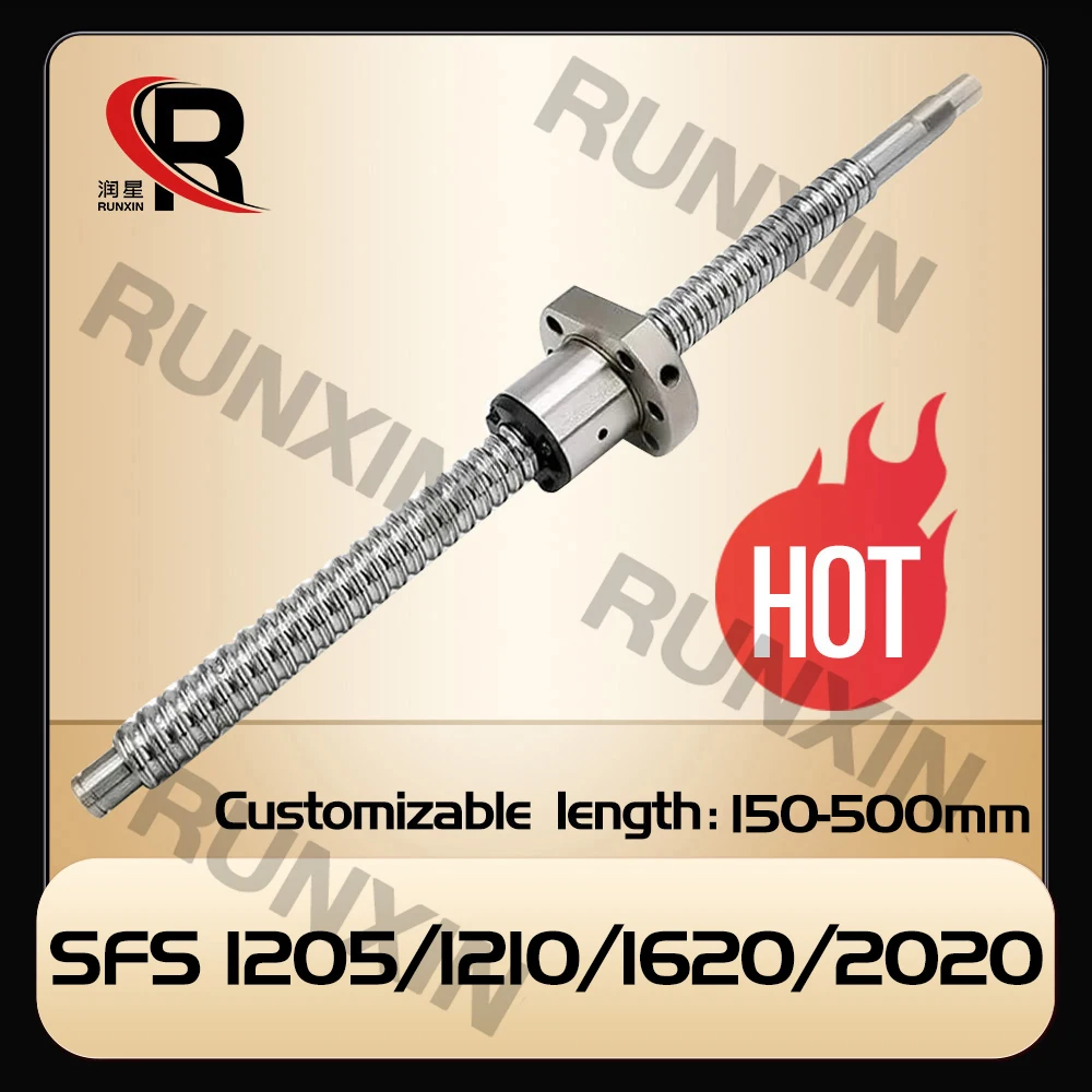 

RXTNC C7 machined SFS1205 SFS1210 SFS1620 SFS2020 L150-500mm with flange ballscrew nut BK/BF end Machined for CNC part