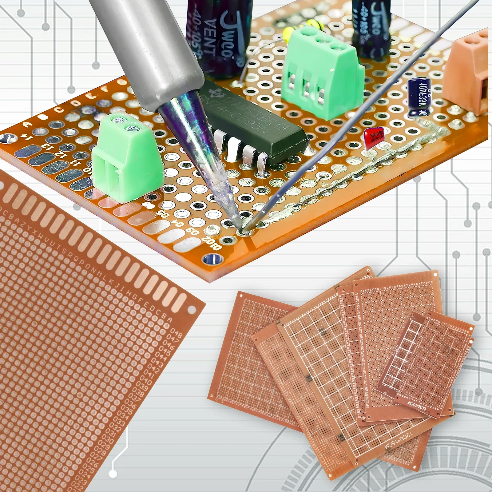 1-5pcs Prototype Paper PCB Board DIY Universal Experiment Circuit Matrix Circuit Boards 5x7 7x9 10x15 12x18 13x25 15x18